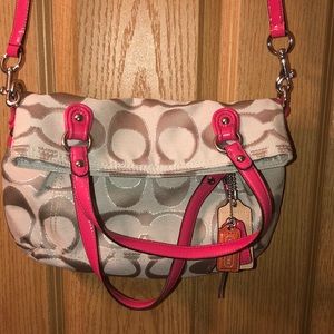 Coach pop signature foldover bag wristlet included